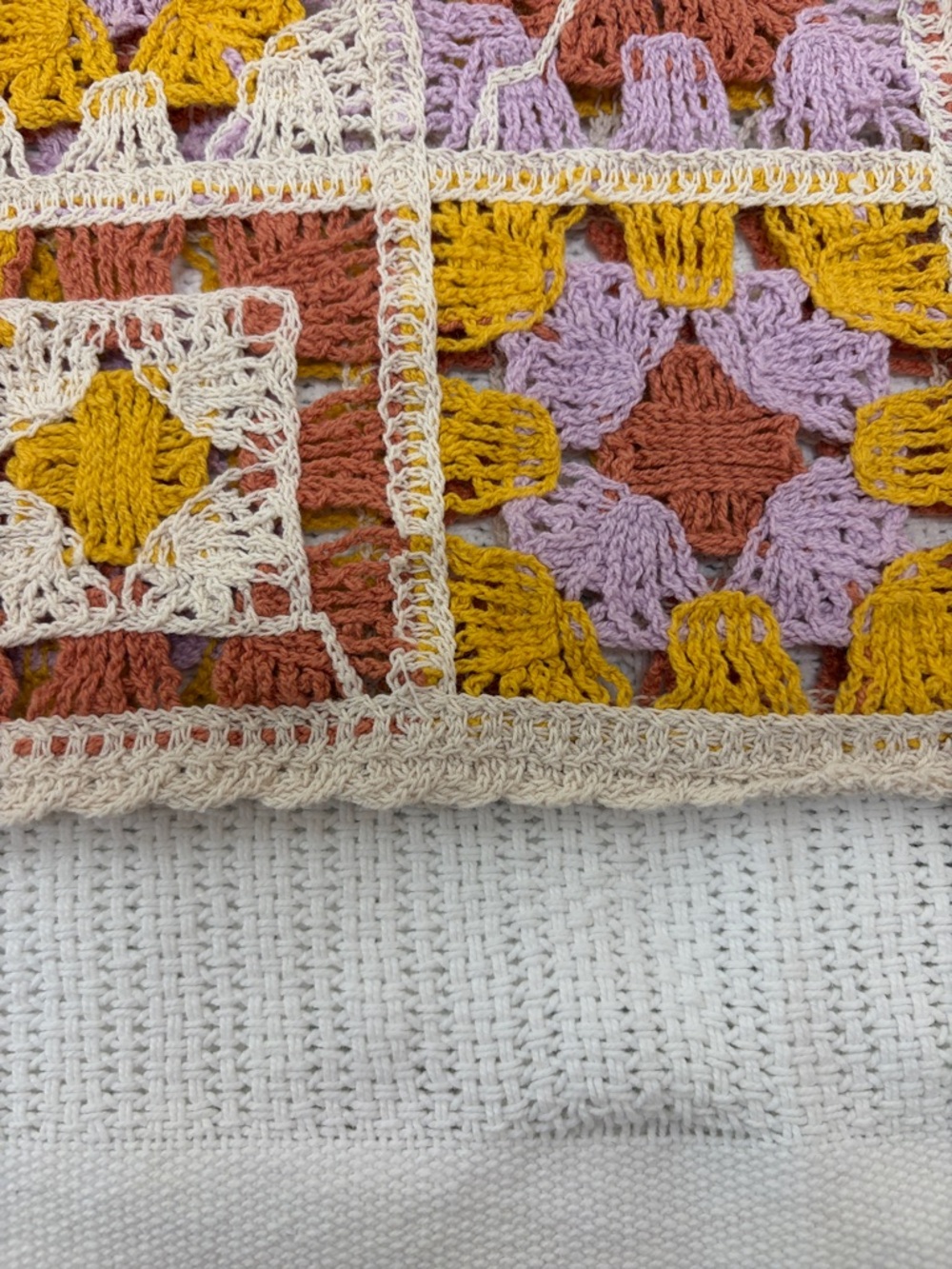 Rebellion Again Crochet Granny Square Knit Crop Top in pastel Colors. Size Large - Picture 7 of 12